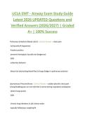 UCLA EMT - Airway Exam Study Guide  Latest 2026 UPDATED Questions and  Verified Answers &lpar;2026&sol;2027&rpar; &vert; Graded  A&plus; &vert; 100&percnt; Success 