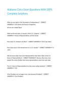 Alabama Civics Exam Questions With 100- Complete Solutions
