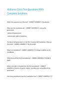 Alabama Civics Test Questions With Complete Solutions&period;