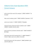 Alabama Civics Exam Questions With Correct Answers