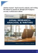Solution Manual - Legal Research&comma; Analysis&comma; and Writing 5th Edition by Putman & Albright All 19 Chapters Covered&comma; Verified Latest Edition