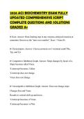 2026 ACS BIOCHEMISTRY EXAM FULLY UPDATED COMPREHENSIVE SCRIPT COMPLETE QUESTIONS AND SOLUTIONS GRADED A&plus;