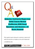 Asbestos Contractor Supervisor Certification &lpar;ENVH 310&rpar; &ndash; University of California &ndash; 76 Exam Questions on Cal-OSHA&comma; NESHAP&comma; SCAQMD & Asbestos Abatement