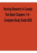 Nursing Research in Canada Test Bank Chapters 1&ndash;6 2026 Complete Study Guide with solution Exam Prep