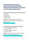 Arizona Wind Energy Technician Certification Questions and Correct Answers