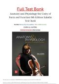 TESTBANK FOR Anatomy and Physiology&colon; The Unity of Form and Function 9th Edition by Kenneth S&period; Saladin
