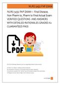 NURS 5432 FNP EXAM 1 - Final Disease&comma;  Non Pharm tx&comma; Pharm tx Final Actual Exam  VERIFIED QUESTIONS  AND ANSWERS  WITH DETAILED RATIONALES GRADED A&plus;  GUARANTEED PASS  