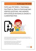 NURS 5432 FNP EXAM 2 - Final Disease&comma;  Non Pharm tx&comma; Pharm tx Final Actual Exam  VERIFIED QUESTIONS  AND ANSWERS  WITH DETAILED RATIONALES GRADED A&plus;  GUARANTEED PASS  