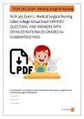 NUR 265 Exam 2  Medical Surgical Nursing  Galen college Actual Exam VERIFIED  QUESTIONS  AND ANSWERS WITH  DETAILED RATIONALES GRADED A&plus;  GUARANTEED PASS  