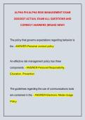 ALPHA PHI ALPHA RISK MANAGEMENT EXAM  2026&sol;2027 ACTUAL EXAM ALL QUESTIONS AND  CORRECT ANSWERS &vert;BRAND NEW&excl;&excl; 