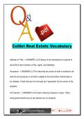 Colibri Real Estate Vocabulary Exam Prep 2026 &lpar;200&plus; Terms&rpar; &ndash; Real Estate Law&comma; Appraisal&comma; Contracts & Property Rights Review &vert; Colibri Real Estate