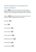 Business Studies Class 11 questions and  answers Graded A&plus; 