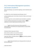 Ch 11 International Management questions  and answers Graded A&plus;  Which of the following is a true statement regarding a common leadership style in  the EU&quest;  It is unlikely that a common leadership style will develop in the EU  A common leadership style in