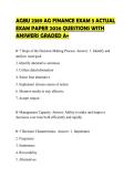 AGBU 2389 AG FINANCE EXAM 3 ACTUAL EXAM PAPER 2026 QUESTIONS WITH ANSWERS GRADED A&plus;