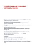 NOTARY EXAM QUESTIONS AND CORRECT ANSWERS