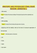 Anatomy & Physiology Final Exam Review &ndash; Semester 1 2026&rpar; &vert; Study Guide & Practice Questions PDF