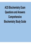 ACS Biochemistry Exam Questions and Answers &ndash; Comprehensive Biochemistry Study Guide 2026&sol; 2027 with solution