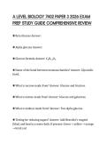 A LEVEL BIOLOGY 7402 PAPER 3 2026 EXAM PREP STUDY GUIDE COMPREHENSIVE REVIEW