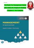 Test Bank For Management Global   15th Edition By Stephen P&period; Robbins  Chapters 1 - 18&comma; Complete