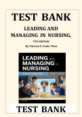 TESTBANK FOR Leading and Managing in Nursing 7th Edition by Patricia S&period; Yoder-Wise