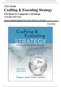 Test Bank for Crafting & Executing Strategy&colon; The Quest for Competitive Advantage&colon; Concepts and Cases 21st Edition &lpar;Thompson&comma; 2018&rpar;&comma; Chapter 1-12 &vert; All Chapters
