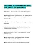 ADULT HEALTH III CERTIFICATION PAPER 2026 FULL SOLUTION GRADED A&plus;