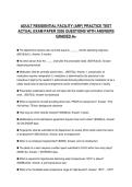 ADULT RESIDENTIAL FACILITY &lpar;ARF&rpar; PRACTICE TEST ACTUAL EXAM PAPER 2026 QUESTIONS WITH ANSWERS GRADED A&plus;
