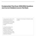 Fundamentals Final Exam 2025&sol;2026 Questions And Correct Detailed Answers Test Bank