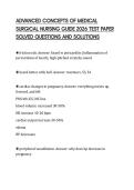 ADVANCED CONCEPTS OF MEDICAL SURGICAL NURSING GUIDE 2026 TEST PAPER SOLVED QUESTIONS AND SOLUTIONS