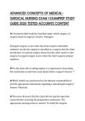 ADVANCED CONCEPTS OF MEDICAL&ndash; SURGICAL NURSING EXAM 1 EXAMPREP STUDY GUIDE 2026 TESTED ACCURATE CONTENT