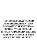 Test Bank for Advanced Health Assessment and Diagnostic Reasoning 4th Edition by Jacqueline Rhoads & Sandra Wiggins Petersen ISBN 9781284212372 2026