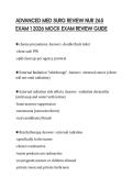 ADVANCED MED SURG REVIEW NUR 265 EXAM 1 2026 MOCK EXAM REVIEW GUIDE