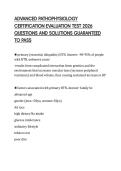 ADVANCED PATHOPHYSIOLOGY CERTIFICATION EVALUATION TEST 2026 QUESTIONS AND SOLUTIONS GUARANTEED TO PASS