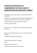 ADVANCED PATHOPHYSIOLOGY COMPREHENSIVE TEST 2026 COMPLETE QUESTIONS AND SOLUTIONS 100&percnt; CORRECT