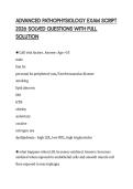 ADVANCED PATHOPHYSIOLOGY EXAM SCRIPT 2026 SOLVED QUESTIONS WITH FULL SOLUTION