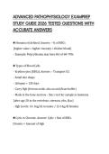 ADVANCED PATHOPHYSIOLOGY EXAMPREP STUDY GUIDE 2026 TESTED QUESTIONS WITH ACCURATE ANSWERS