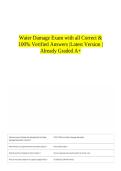 Water Damage Exam with all Correct & 100&percnt; Verified Answers &vert;Latest Version &vert;Already Graded A&plus;