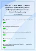 PSYC101 &sol; PSYC 101 Module 3 &ndash; General  Psychology &lpar;Latest 2026&sol;2027 Update&rpar; &vert;  Verified Questions & Correct Answers &vert;  Grade A &vert; Portage Learning 