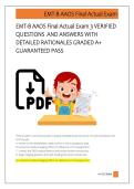 EMT-B AAOS Final Actual Exam VERIFIED QUESTIONS AND ANSWERS WITH DETAILED RATIONALES GRADED A&plus; GUARANTEED PASS