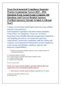 Texas Environmental Compliance Inspector  Practice Examination Newest 2025 &ndash; 2026  Questions From Actual Exams Complete 100  Questions And Correct Detailed Answers  &lpar;Verified Answers&rpar; &vert;Already Graded A&plus;&vert;&vert;Brand  New&excl;&excl; 