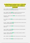 Certified Dental Assistant Exam 1 UPDATED  ACTUAL QUESTIONS AND CORRECT  ANSWERS