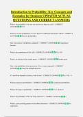 Introduction to Probability&colon; Key Concepts and  Formulas for Students UPDATED ACTUAL  QUESTIONS AND CORRECT ANSWERS