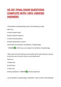 HS 301 FINAL EXAM QUESTIONS COMPLETE WITH 100&percnt; VERIFIED ANSWERS