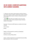 HS 301 EXAM 1 COMPLETE QUESTIONS WITH CORRECT ANSWERS