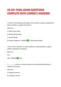 HS 301 FINAL EXAM QUESTIONS COMPLETE WITH CORRECT ANSWERS
