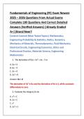Fundamentals of Engineering &lpar;FE&rpar; Exam Newest  2025 &ndash; 2026 Questions From Actual Exams  Complete 100 Questions And Correct Detailed  Answers &lpar;Verified Answers&rpar; &vert;Already Graded  A&plus;&vert;&vert;Brand New&excl;&excl;