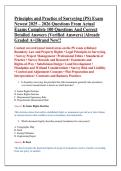 Principles and Practice of Surveying &lpar;PS&rpar; Exam Newest 2025 &ndash; 2026 Questions From Actual  Exams Complete 100 Questions And Correct  Detailed Answers &lpar;Verified Answers&rpar; &vert;Already  Graded A&plus;&vert;&vert;Brand New&excl;&excl;