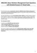 MRL3702 Labour Relations Management Exam Questions with Detailed Answers A&plus; Study Guide&period;