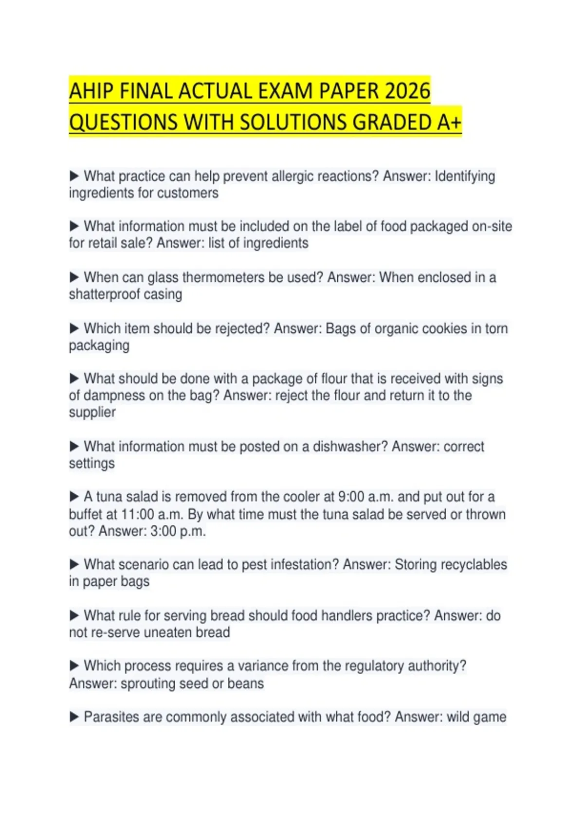 AHIP FINAL ACTUAL EXAM PAPER 2026 QUESTIONS WITH SOLUTIONS GRADED A+ ...