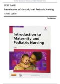 Test Bank - Introduction to Maternity and Pediatric Nursing 7th Edition by Gloria Leifer&semi; 978-1455770151 Chapter 1-34 Complete Guide&period;